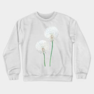 white dandelion painting Crewneck Sweatshirt